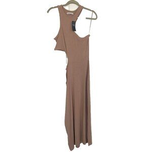Asymmetrical Cutout Knit Midi Dress
